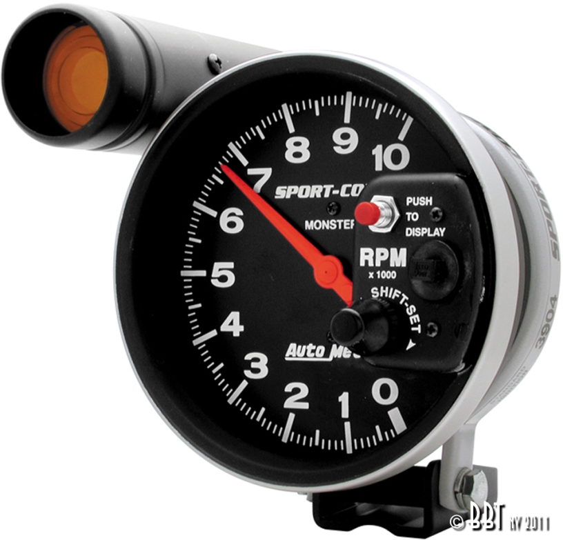 Autometer Monster 127mm Tachometer 10,000 Rpm With External Shift Light
